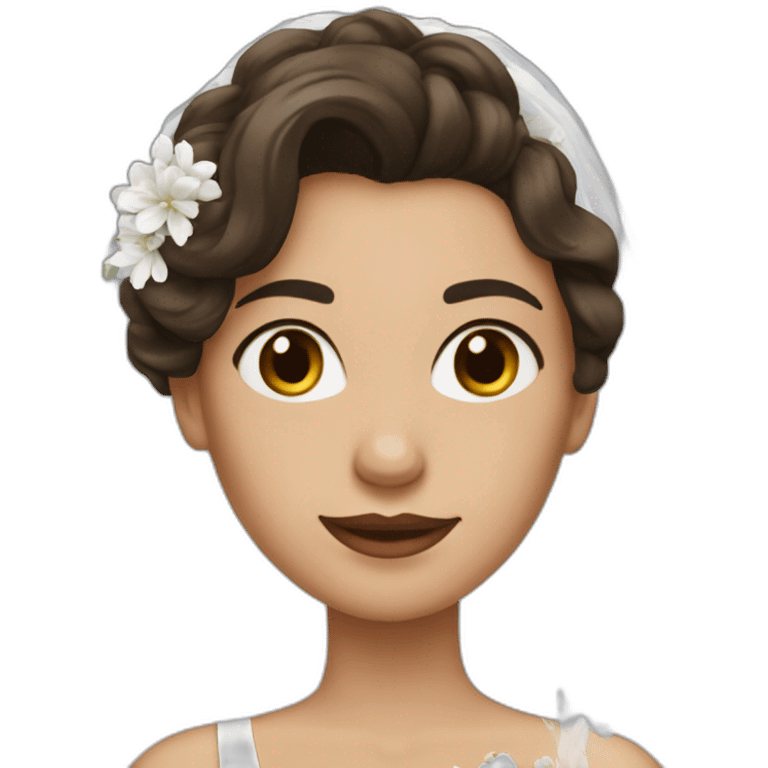 Brune with wedding dress emoji