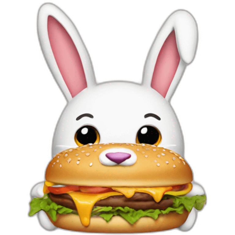 Bad bunny eating a burger emoji