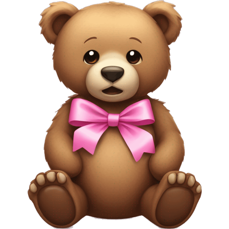 bear with pink ribbon  emoji