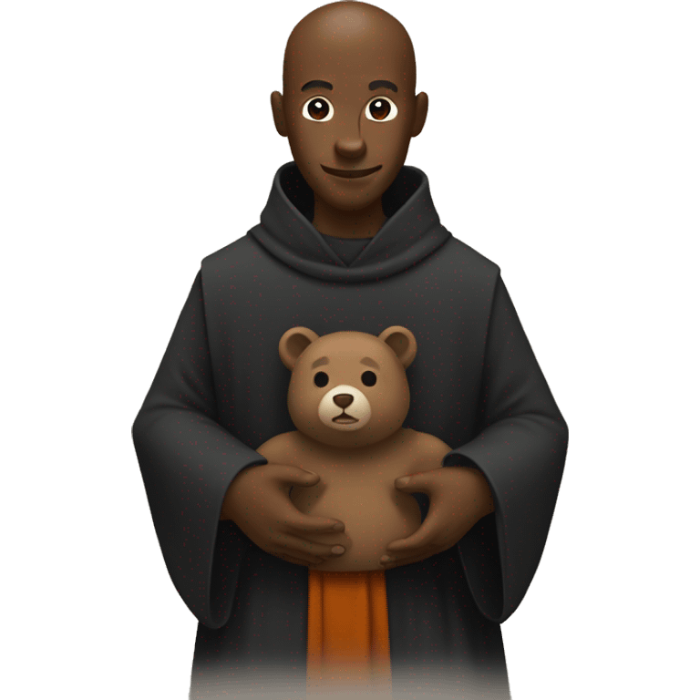 Black monk with bear emoji