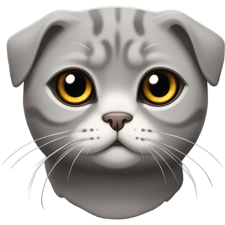 Grey cat scottish fold emoji