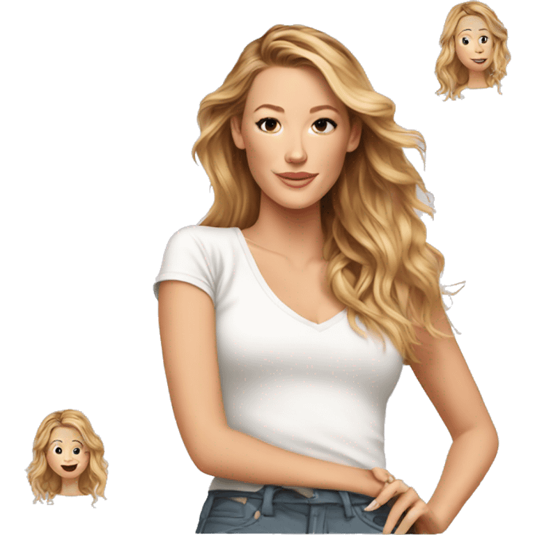 blake lively cartoon wearing tee emoji