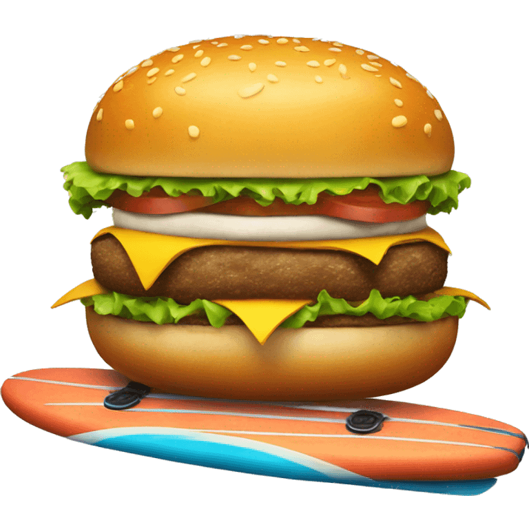 burger on a surfboard  emoji