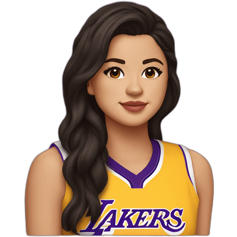 selena gomez wearing lakers jersey emoji