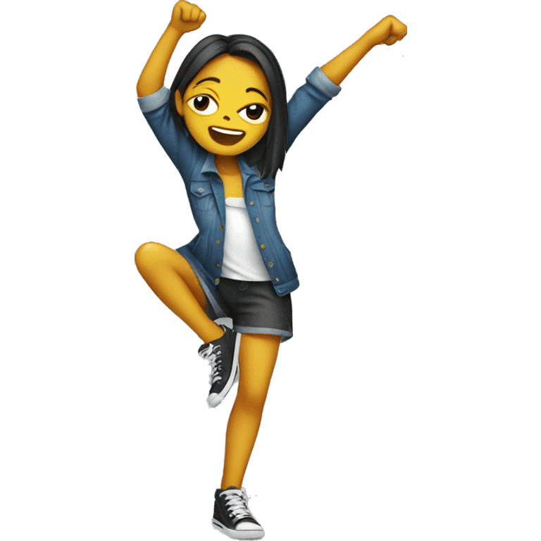 A Girl dabbing  emoji