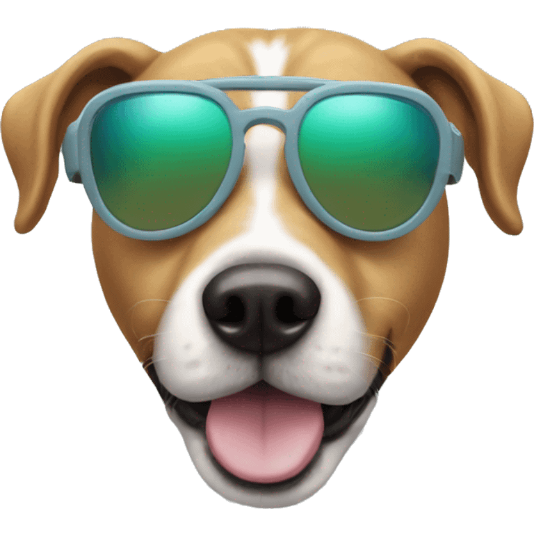 Dog with swim glasses emoji