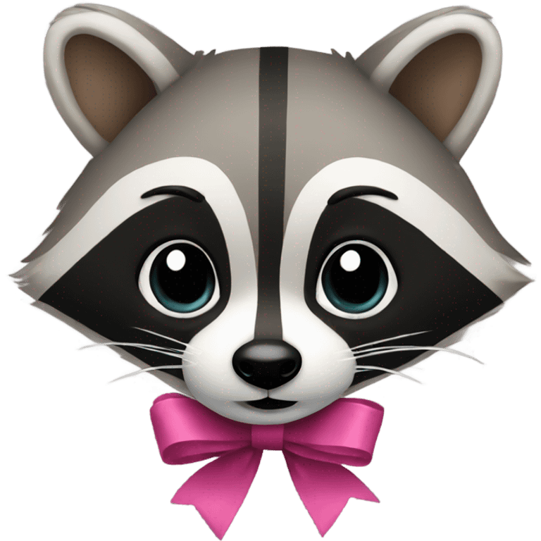 Raccoon with ribbon emoji