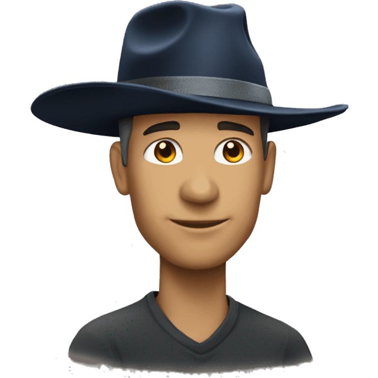 long brim on Yankee hat emoji