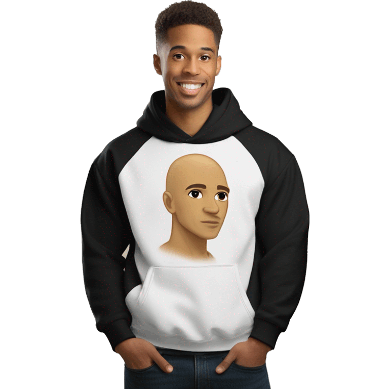 A light skin bald alpha phi alpha man with sphinx on hoodie emoji