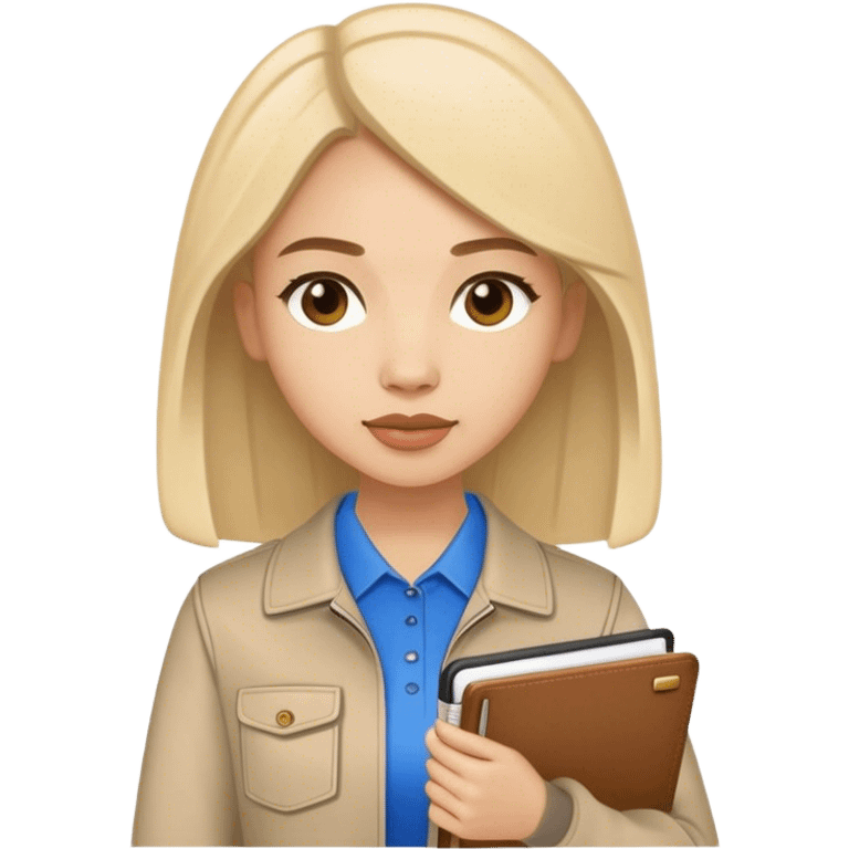  female sport coach with coach wear and holding a notebook emoji