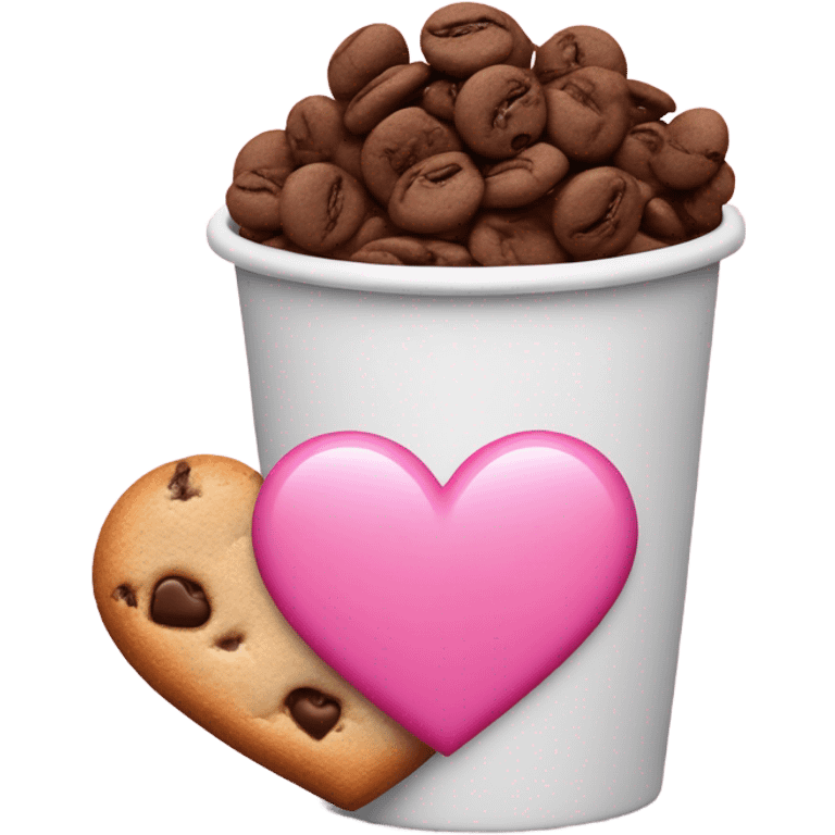 I want you to add the coffee cup emoji ☕️ next to this pink heart emoji💖 and the cookie chip emoji🍪 emoji