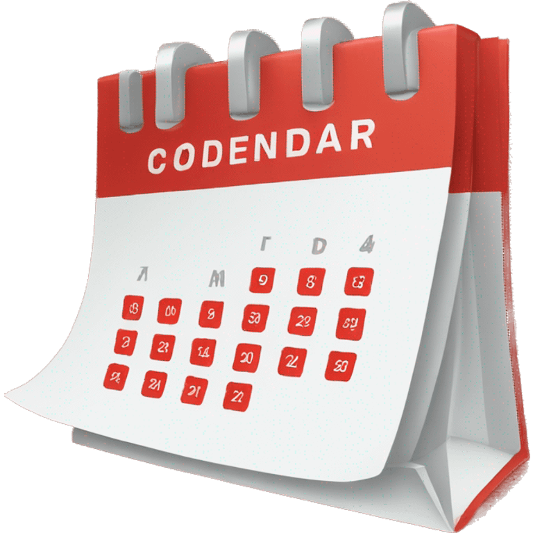 Red and white calendar icon emoji