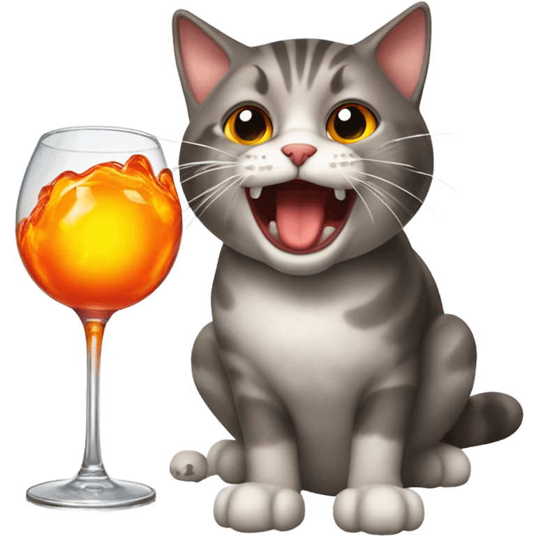 Cat drinking fireball shot  emoji