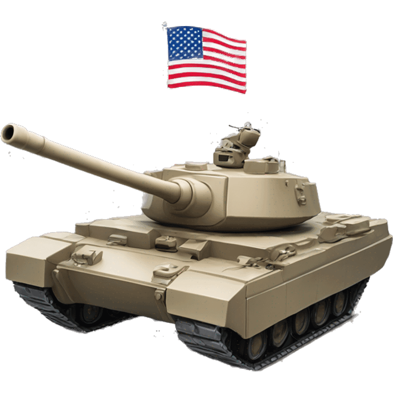 Tank with usa flag flying on it emoji