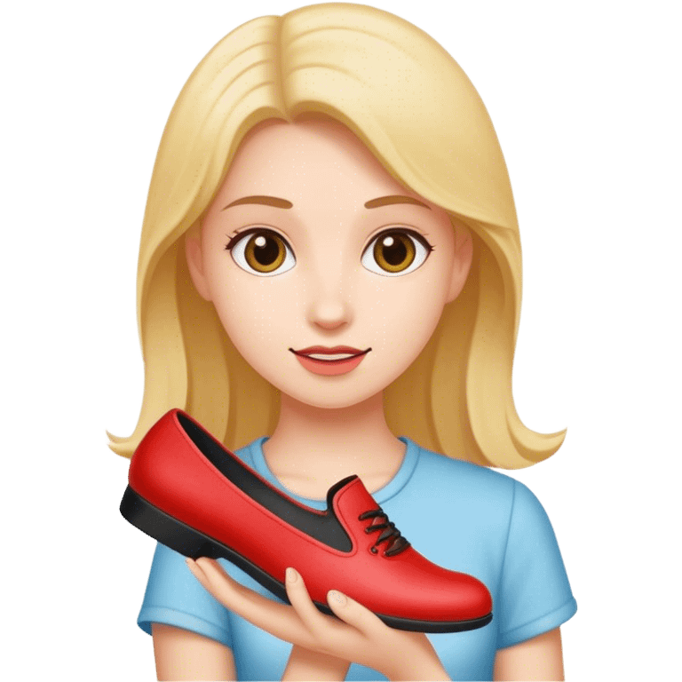 Girl holding a shoe  emoji