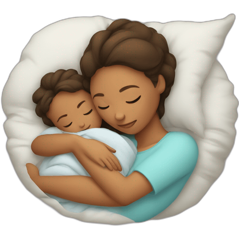 a mother sleeping with her child emoji