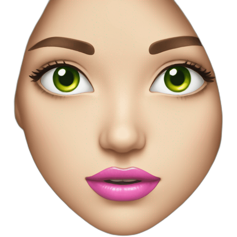 Pretty girl green eyes pink lips emoji