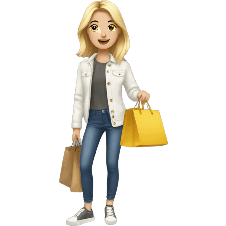 Fashion shopping european girl emoji