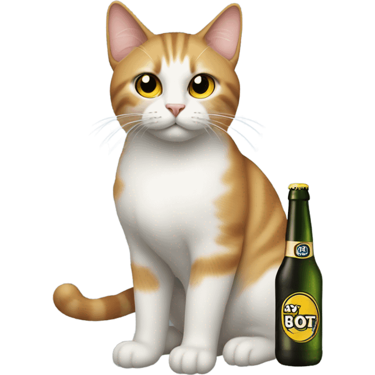 Cat with a beer emoji