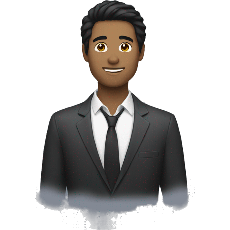 black hair male portrait profile emoji