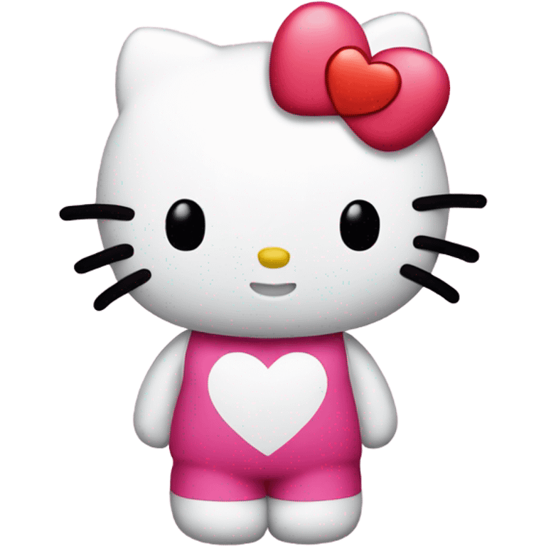 hello kitty with heart emoji