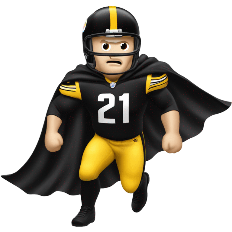 Terry Bradshaw Pittsburgh Steelers player in helmet and uniform with black cape. emoji