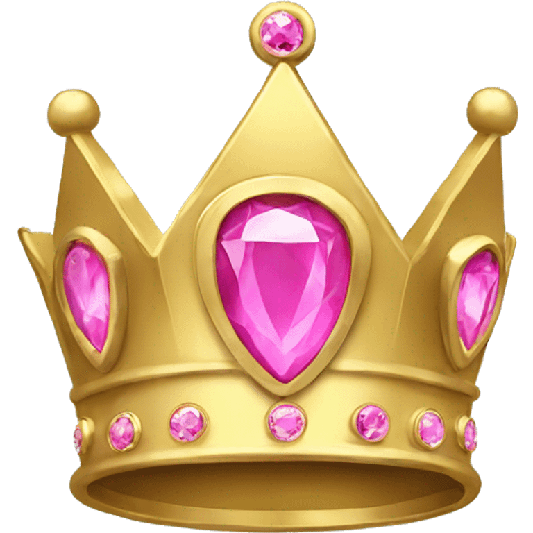 A simple Gold crown with pink jewel emoji