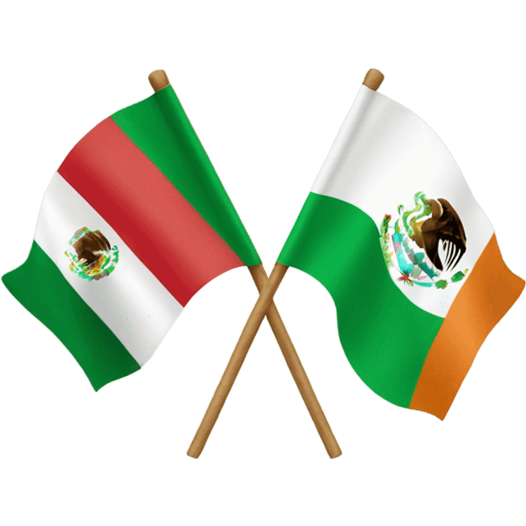 Mexican flag and irish flag emoji