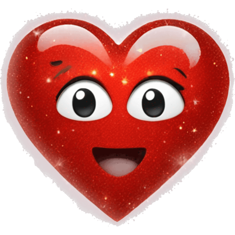 Sparkling red heart with sparkling stars emoji