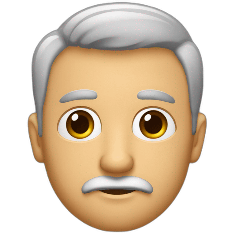 hombre  40 años guapo con barba moreno pelo engominado ojos grandes y nariz grande labios finos y cejas pobladas emoji