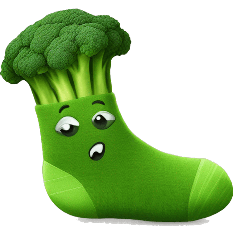 Sock made of broccoli  emoji