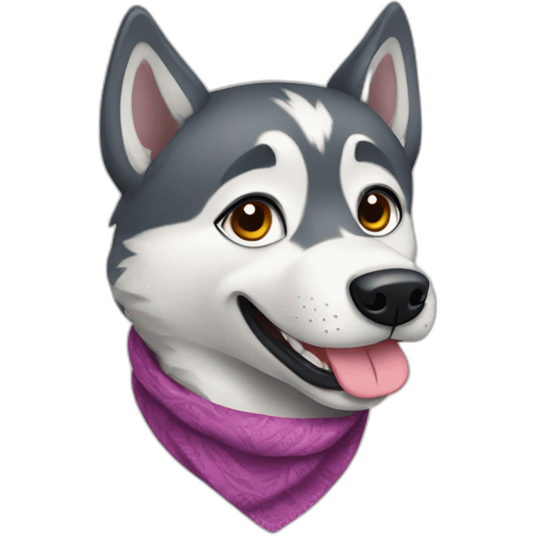 A husky with a foulard  emoji