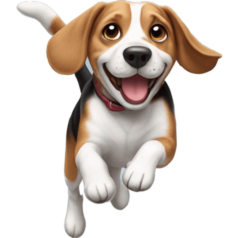 Jumping beagle emoji