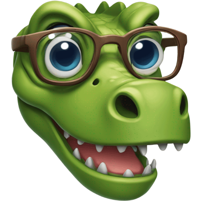 dinosaurio con lentes emoji