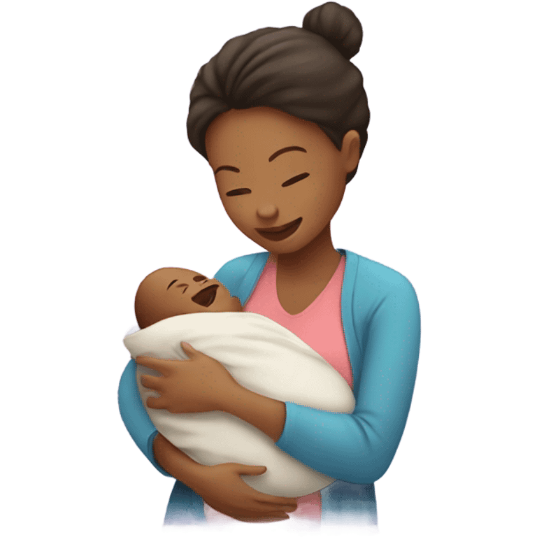 newborn baby and mom emoji