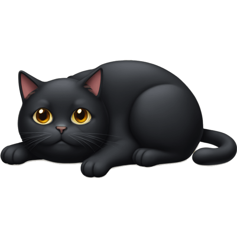 fat black cat emoji