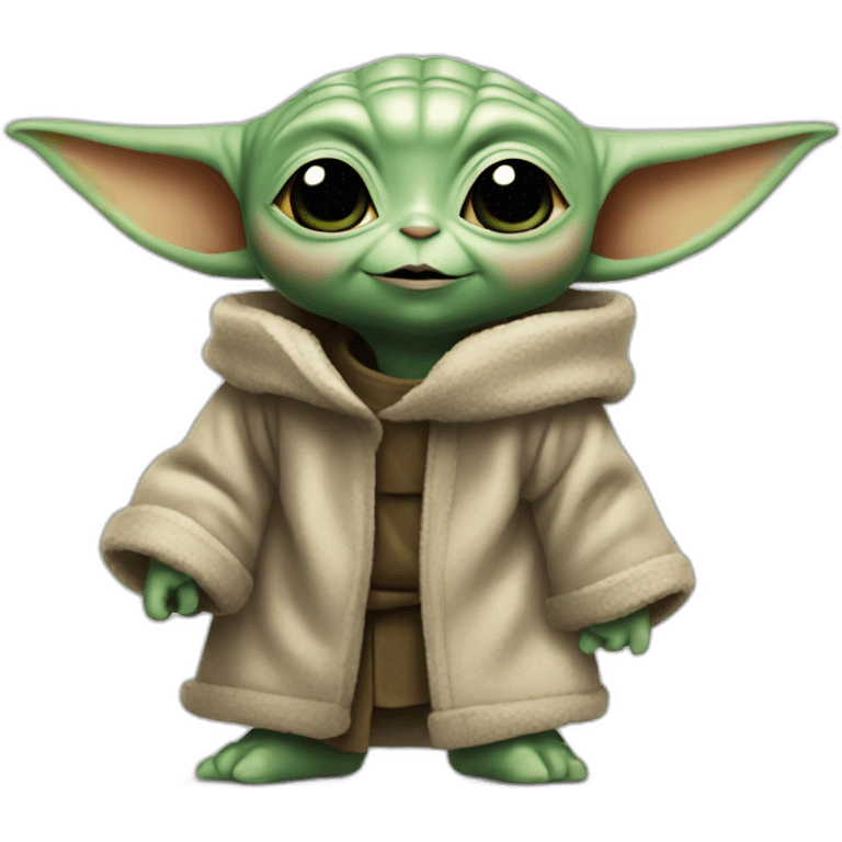 baby yoda celebrating a goal emoji