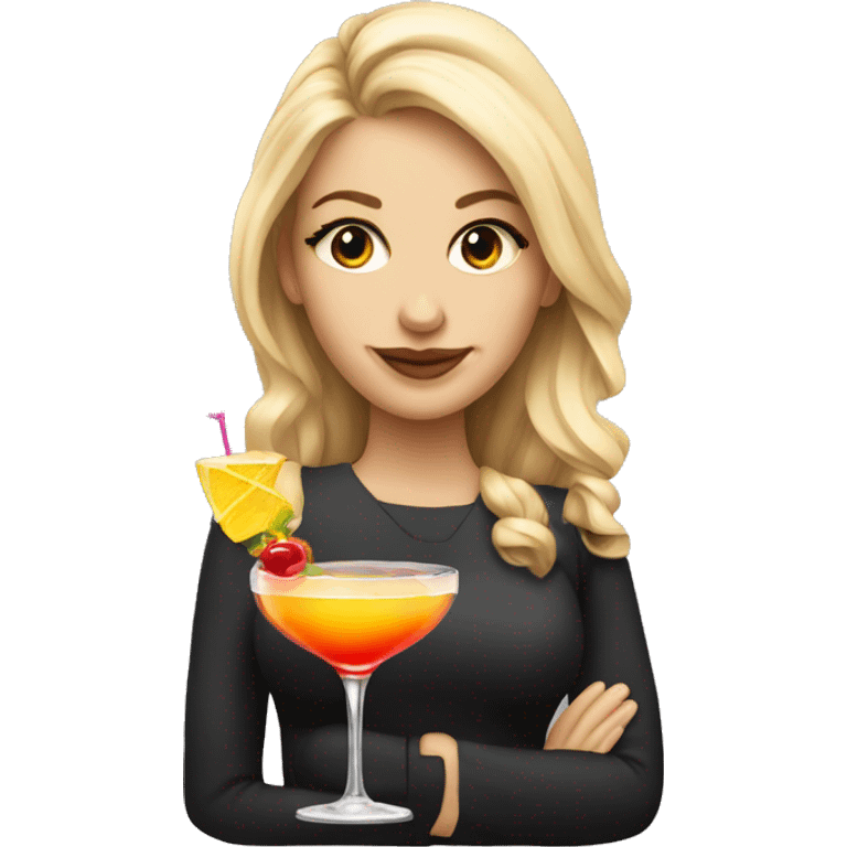 Blonde girl with cocktail san francisco emoji