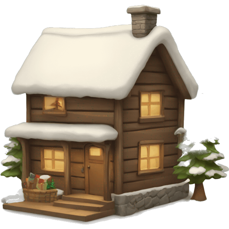 Cosy Christmas cabin emoji