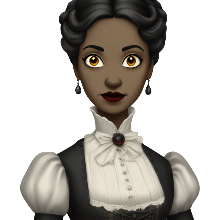 Victorian era vampire woman with black hair emoji