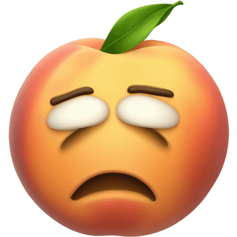 Very tired peach emoji