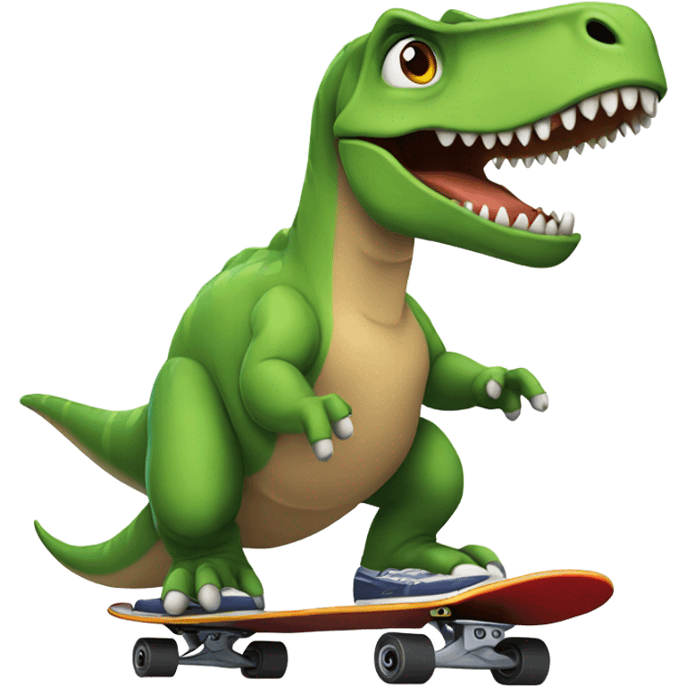 Dinosaur on skateboard ￼ emoji