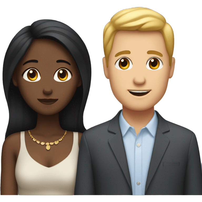 interracial couple with black woman and white man  emoji