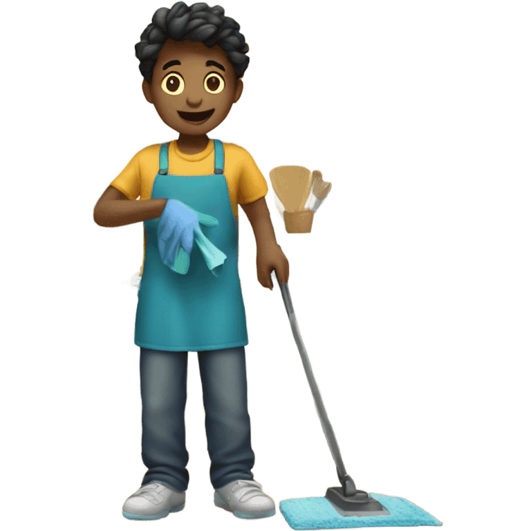 boy cleaning a kitchen  emoji