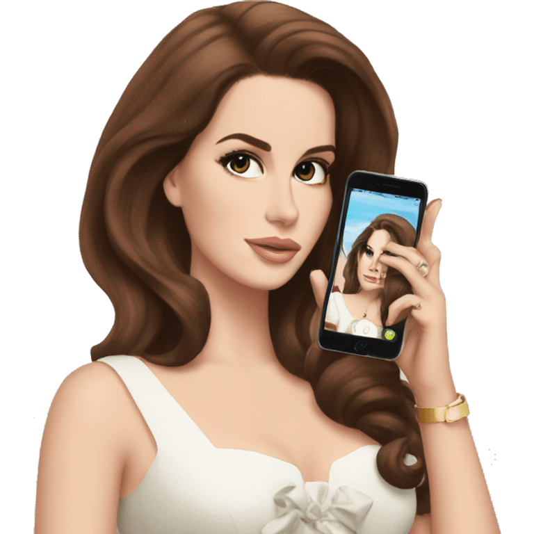 Lana del rey with a phone emoji