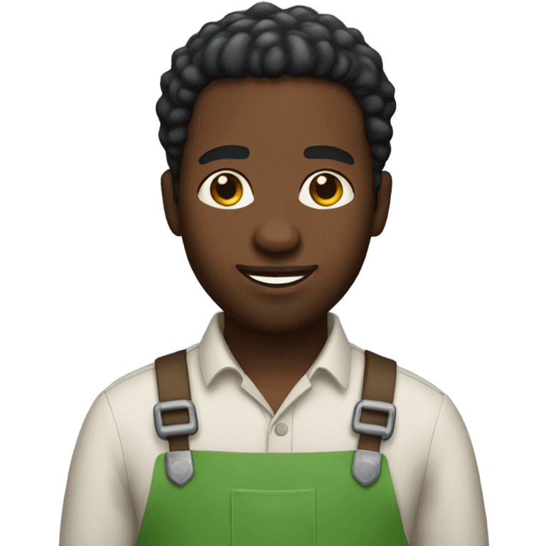 Black man farming emoji