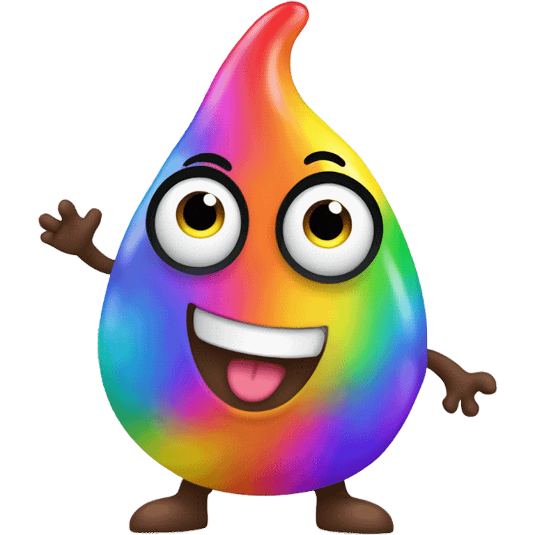 Rainbow poop emoji dancing  emoji