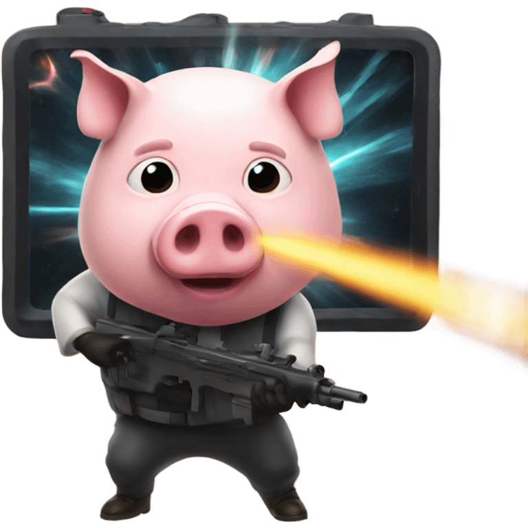 Pig shooting lasers emoji