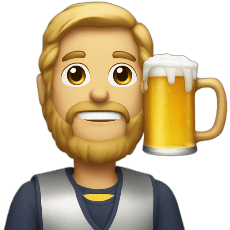 A beer drinking a beer emoji