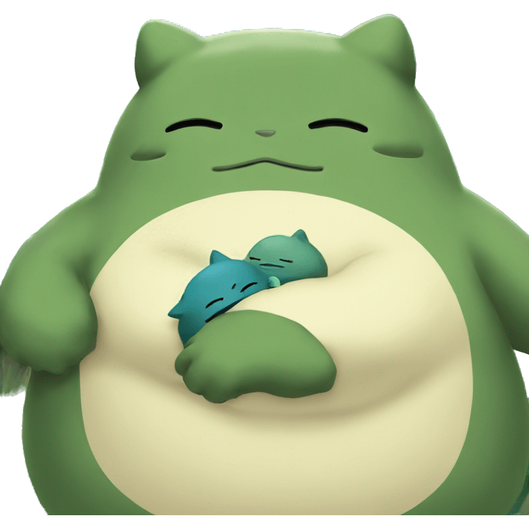 Snorlax hugging a peep emoji